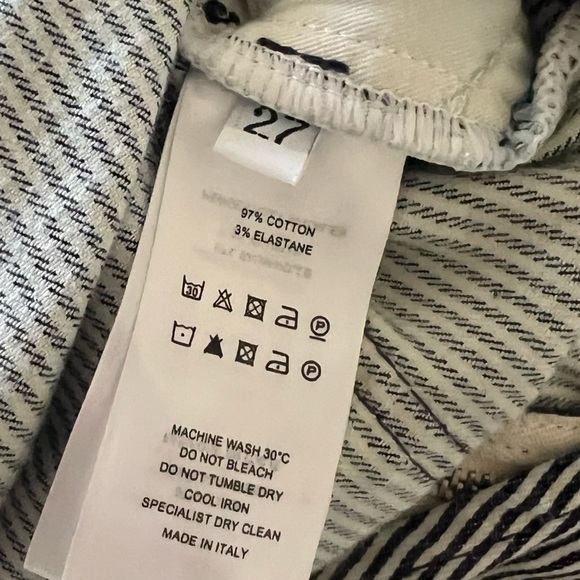 AlexaChung Blue White Stripe Zip Front Dungarees Overalls Size 27 - Picture 15 of 16